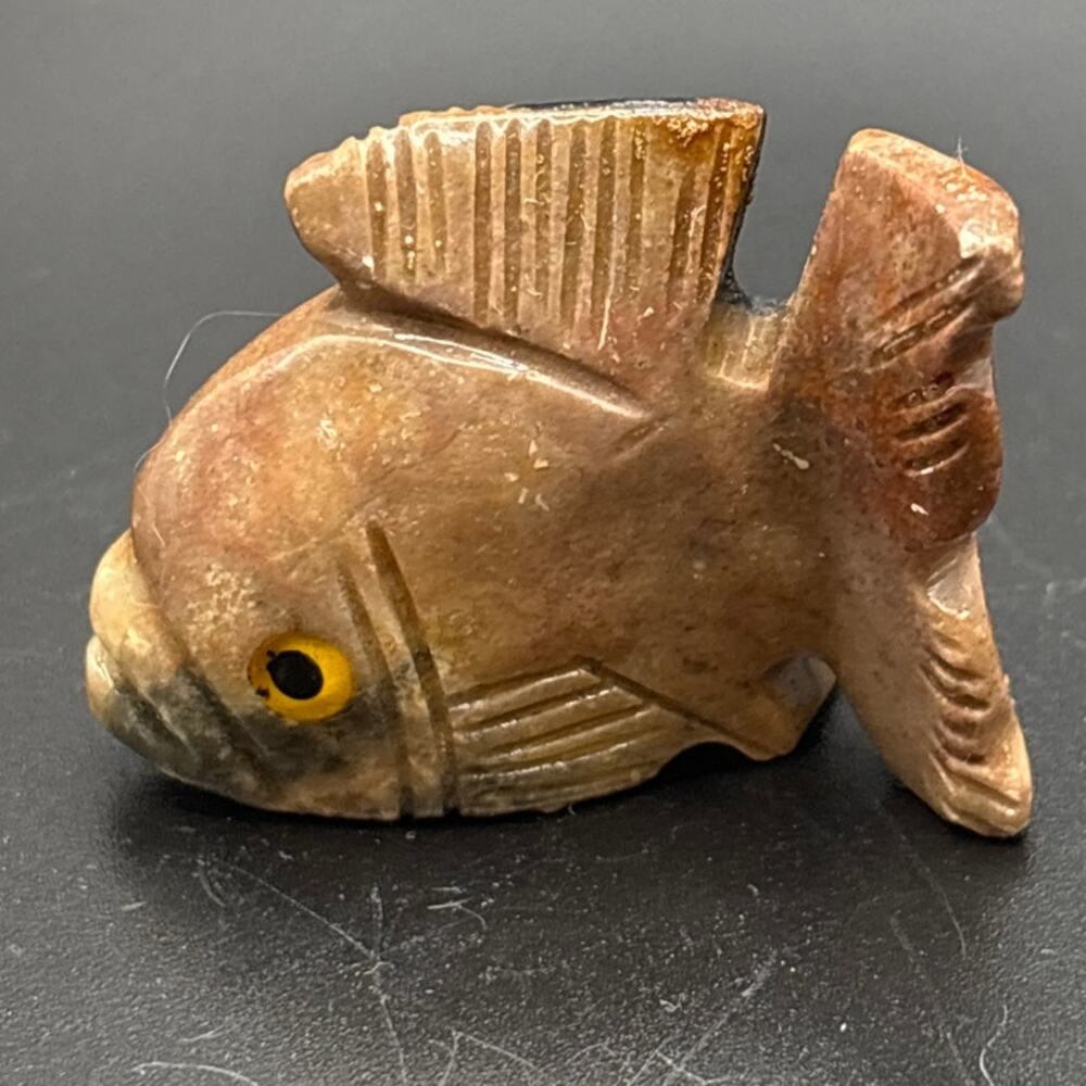 Cute Little Soapstone Crystal Fish Carving!